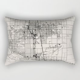 Lancaster USA - Aesthetic City Map - Black and White Rectangular Pillow