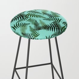 Fern Leaf Pattern on Seafoam Background Bar Stool