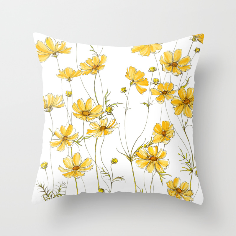 yellow throw pillows