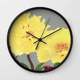 Peony Blossoms Wall Clock