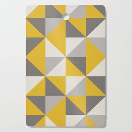 Retro Triangle Pattern in Yellow and Grey Cutting Board