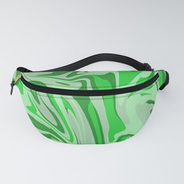 Modern Green And Grey Liquid Marble Abstract Fanny Pack