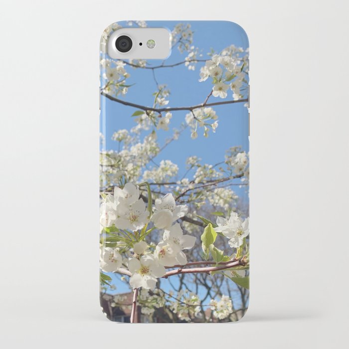 White Spring Flowers iPhone Case