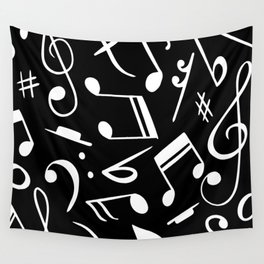 Hand drawn Musical Notes Wall Tapestry