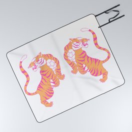 Pink Tiger Japanese Picnic Blanket