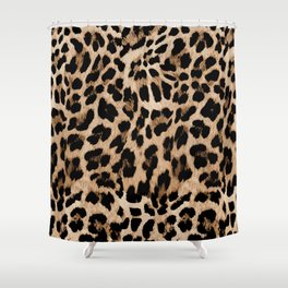 Seamless leopard texture, leopard fur, animal pattern Shower Curtain