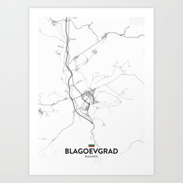 Blagoevgrad, Bulgaria - Light City Map Art Print