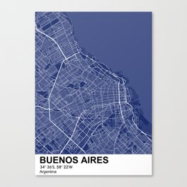Buenos Aires city map color Canvas Print