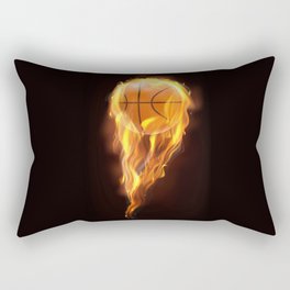 Basketball on fire. Basketball lovers gift. Rectangular Pillow