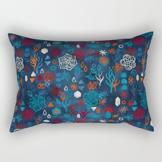 Earth, Water, Fire, Air - a watercolor pattern Rectangular Pillow