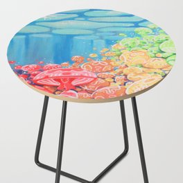 Rainbow jellyfish sea - queer jellies  Side Table