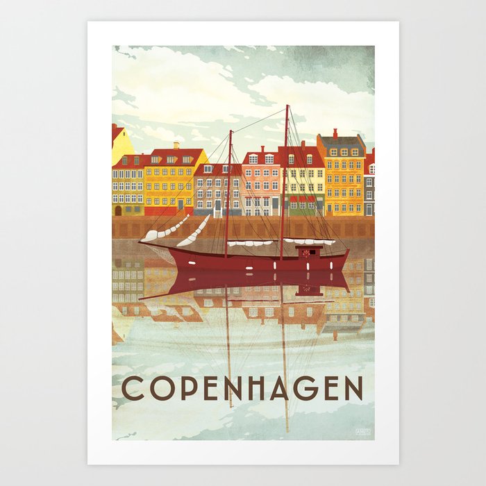 miste dig selv Inspektion Celebrity Copenhagen Denmark - Travel Poster Art Print by Missy Ames Studio | Society6