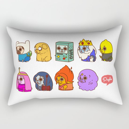 Pugventure Time! Rectangular Pillow