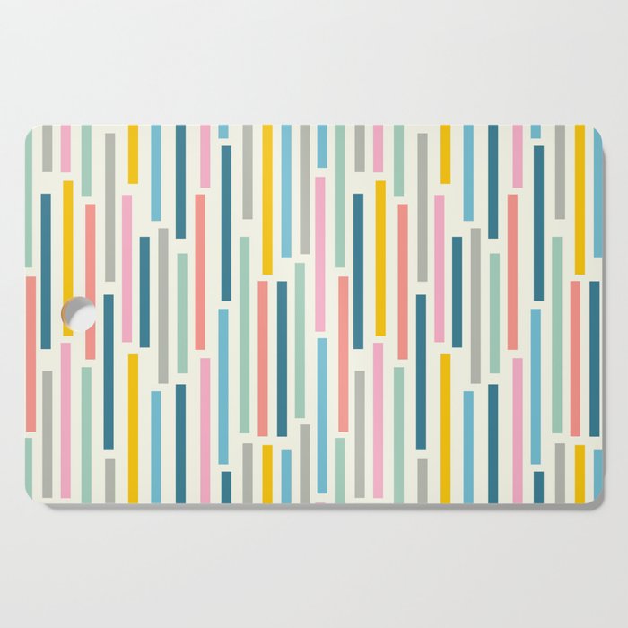SHOWERS GEOMETRIC ABSTRACT PATTERN with CREAM Background Cutting Board