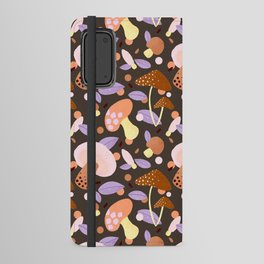 Brown and purple mushroom pattern Android Wallet Case