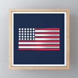 USA Baseball Flag Framed Mini Art Print