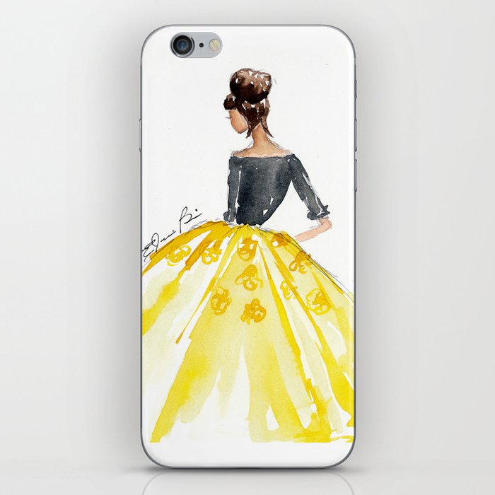 Sunny Spring Yellow Skirt Fashion Illustration iPhone Skin