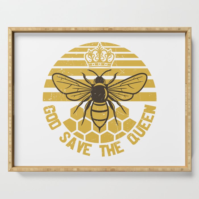 God Save The Queen Vintage Bee Serving Tray