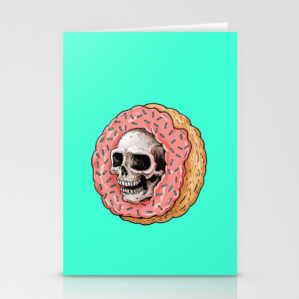 Skull Donut Stationery Cards