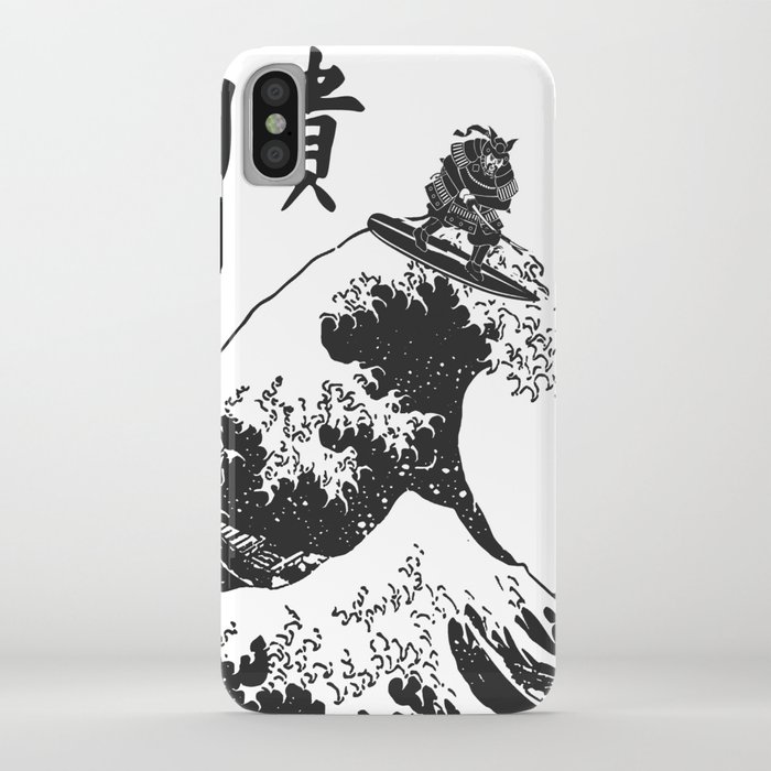 Samurai Surfing The Great Wave off Kanagawa iPhone Case