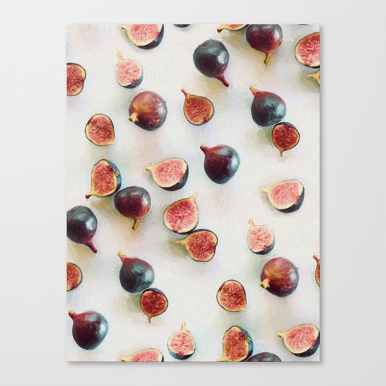 Fresh Figs on Linen Canvas Print