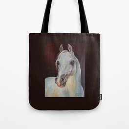 Arabian Horse portrait Gray horse head horse painting Tote Bag