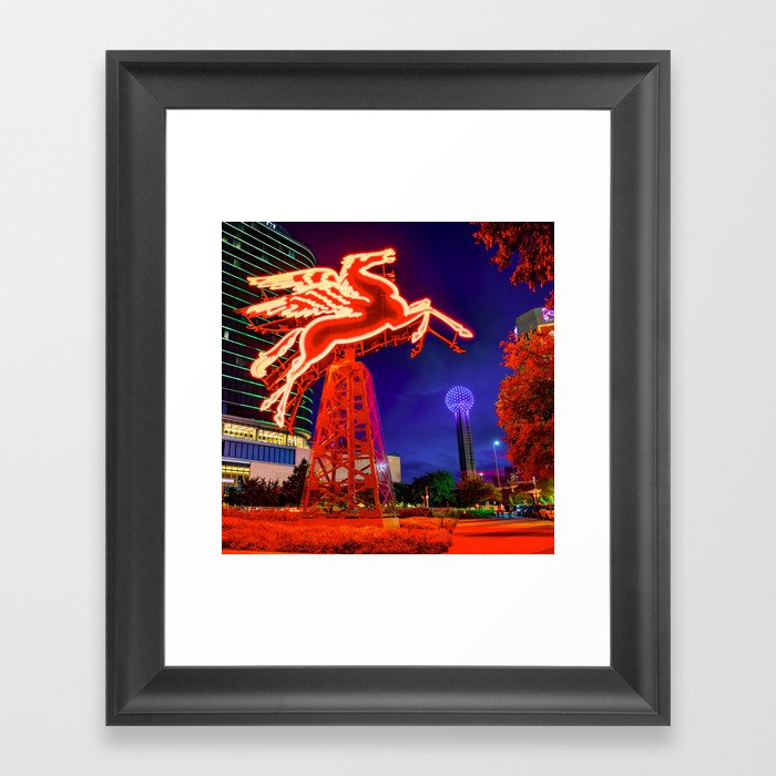 Dallas Pegasus With The Reunion Tower 1x1 Framed Art Print