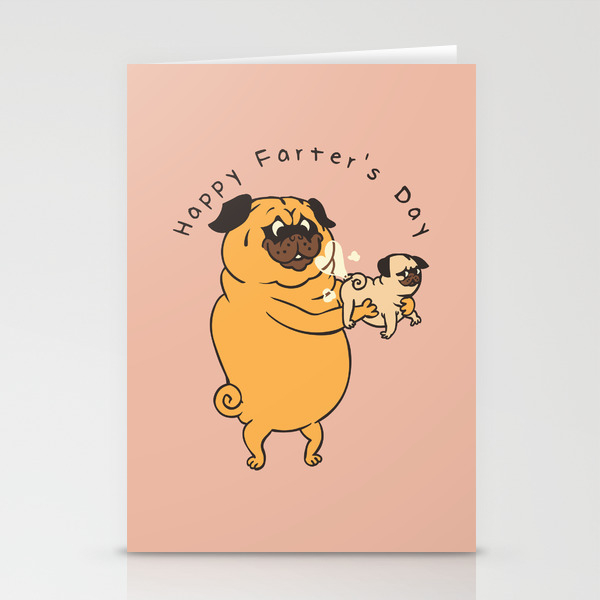 Happy Farter S Day Pug Stationery Cards By Huebucket Society6