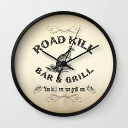 Road Kill Bar & Grill Wall Clock