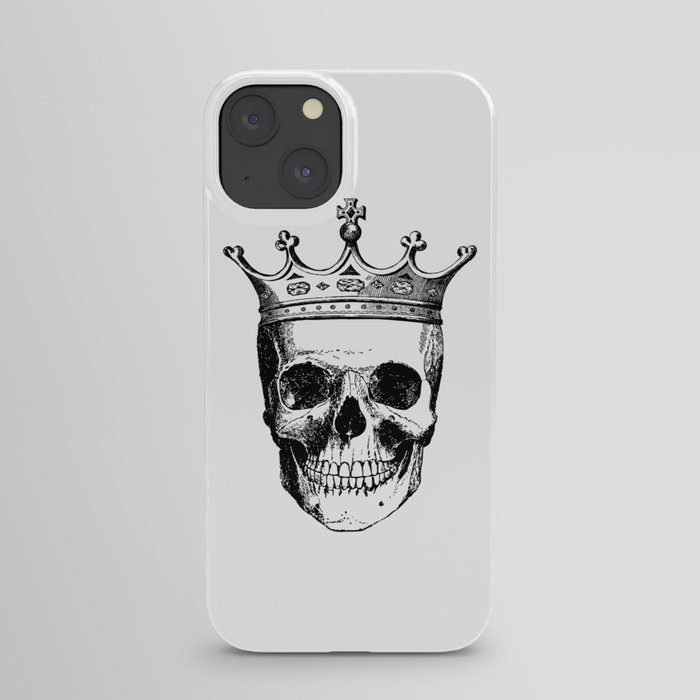Skull King | Skull with Crown | Black and White | iPhone Case