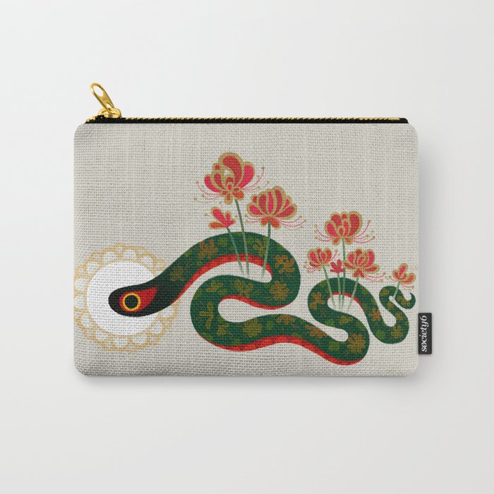 Snake and flowers Carry-All Pouch