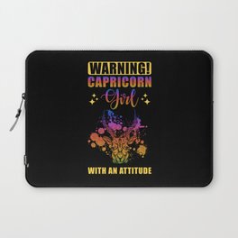 Warning Capricorn Girl with Attitude Laptop Sleeve