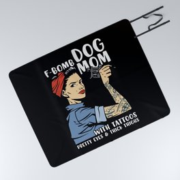 F-bomb Dog Mom With Tattoos Picnic Blanket