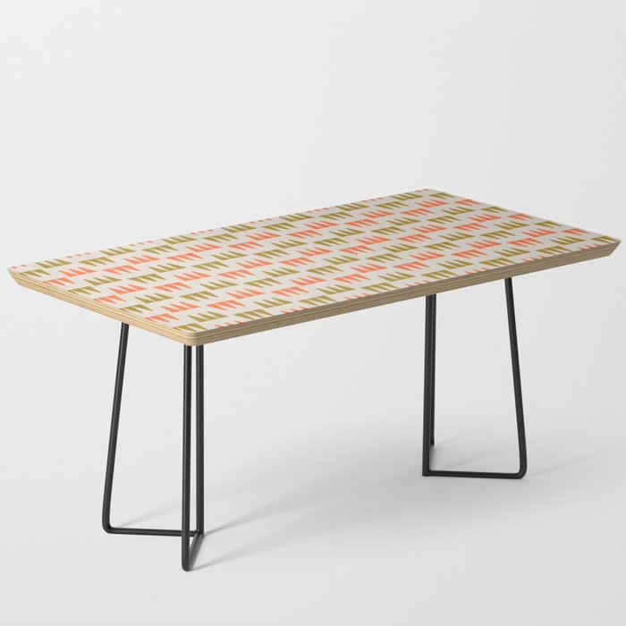 Retro Modernist Geometric Tri-Triangle Pattern 735 Gold Beige and Orange Coffee Table