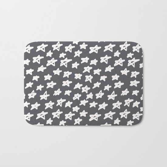 Stars on grey background Bath Mat