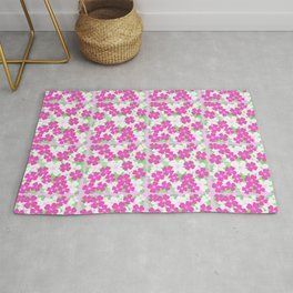 Retro Desert Flowers Hot PInk Area & Throw Rug