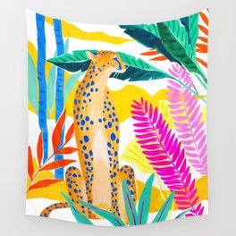 Panther in Jungle Wall Tapestry