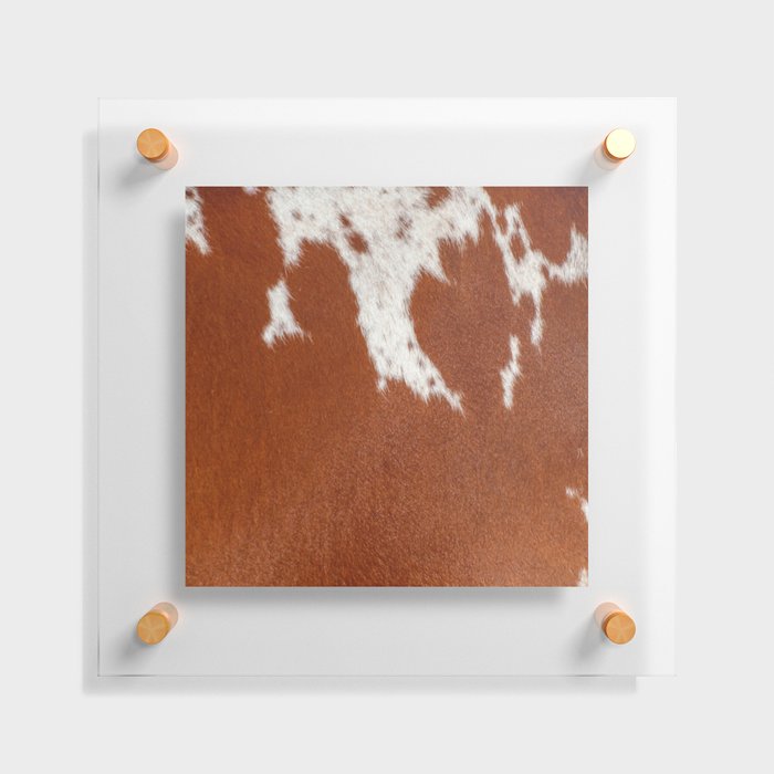 Cowhide, Cow Skin Print Pattern Modern Cowhide Faux Leather Floating Acrylic Print