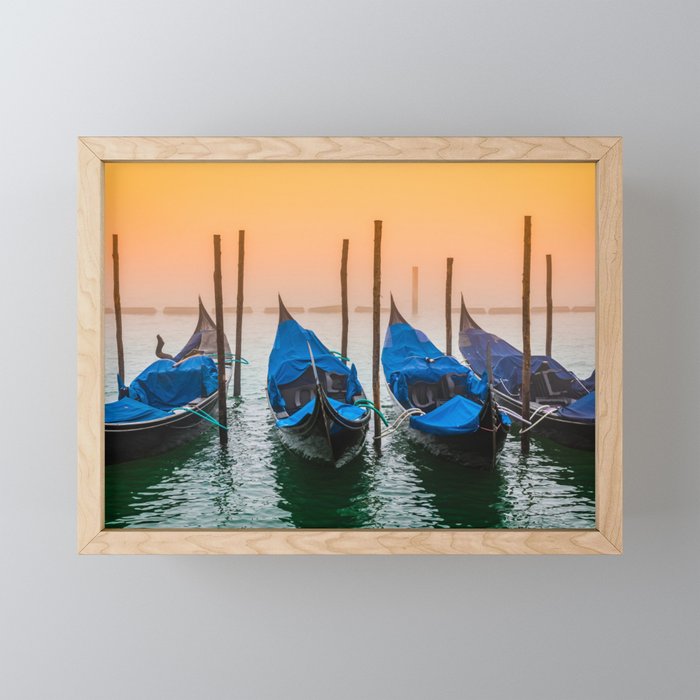 Sunset in Venice Framed Mini Art Print