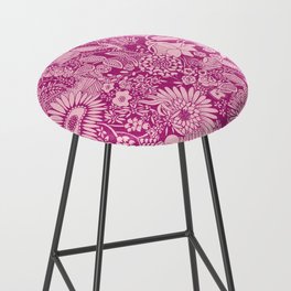 Pink Floral Pattern by Hayley Lauren Design  Bar Stool