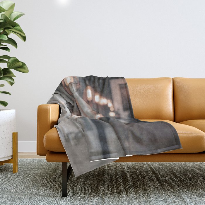 Romantic Street Lights Throw Blanket