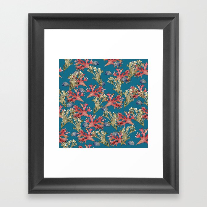 West Coast Seaweed and Seashell  Framed Art Print