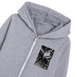 Mirror reflection of New York City SoHo street in Manhattan black and white Kids Zip Hoodie