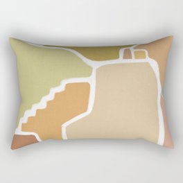 Earthy Little Town Architecture Abstract Rectangular Pillow