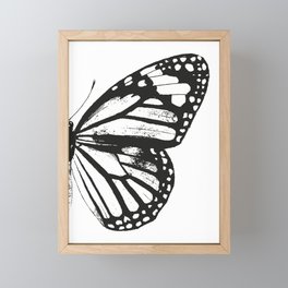 Monarch Butterfly | Right Butterfly Wing | Vintage Butterflies | Black and White | Framed Mini Art Print