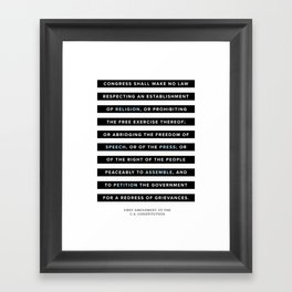 First Amendment to the U.S. Constitution Framed Art Print