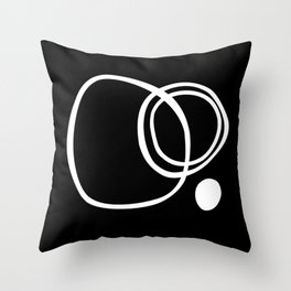Line Art, Modern, Minimal, Black and White Throw Pillow