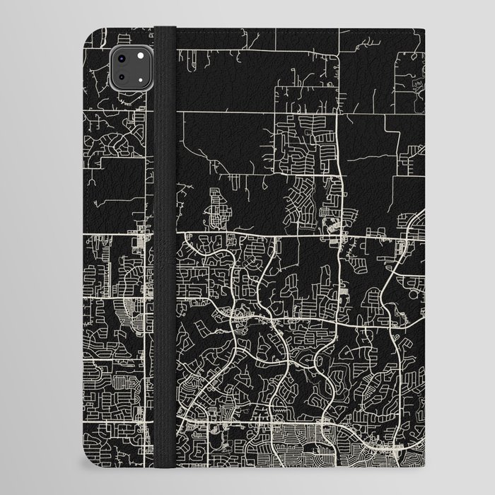 McKinney - Black and White City Map iPad Folio Case