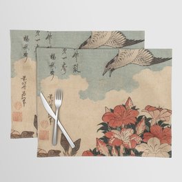 Hokusai Cuckoo and azaleas -hokusai,manga,japan,Katsushika,cuckoo,azaleas,Rhododendron Placemat