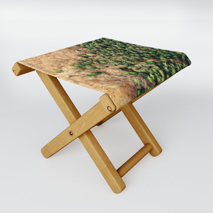 Aerial view of spruce forest landscape Folding Stool